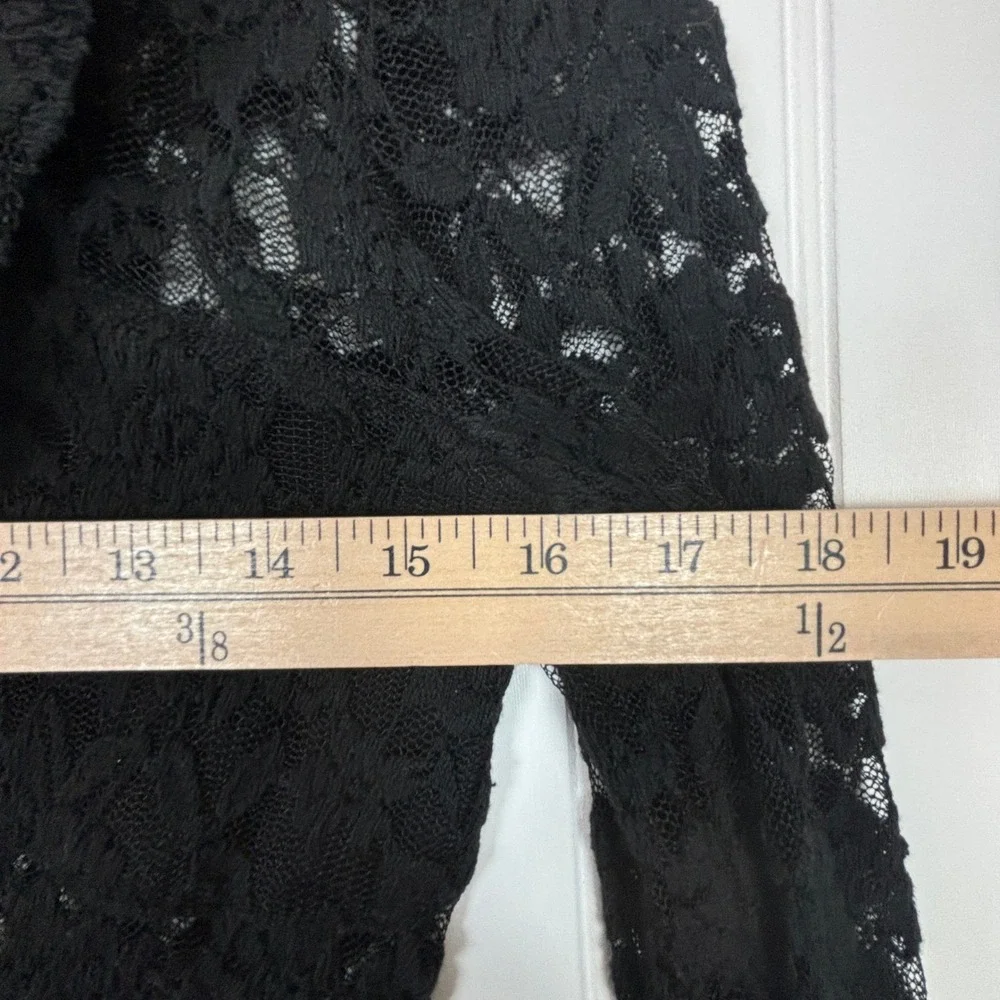 Lace Ruffle Cardigan Black Sheer Victorian Goth Whimsigoth Dark Fairy MEDIUM